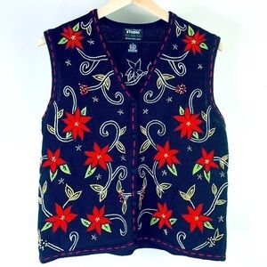 Designers Originals Studio Women’s Ugly Christmas Sweater Vest Button Down